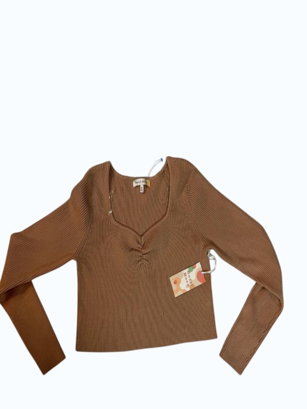 Hazel Moon Ribbed Knit Sweater XL NWT Brown Quiet Luxury.